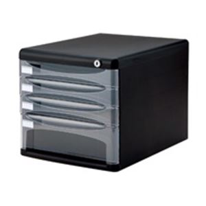 (業務用5セット) ナカバヤシ デスクトップ4段 A4-SK4D ブラック