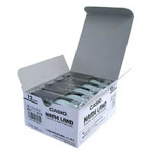 (業務用5セット) カシオ計算機(CASIO) テープ XR-12X-5P-E 透明に黒文字 12mm5個