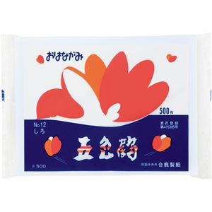 （まとめ） 合鹿製紙 おはながみ五色鶴 白 GO-500-W 1パック（500枚） 【×10セット】