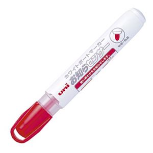 (まとめ) 三菱鉛筆 ホワイトボードマーカー ユニお知らセンサー 中字丸芯 赤 PWB1204M.15 1本 【×80セット】