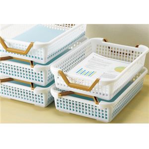 (まとめ) 山田化学 スタックバスケット ナチュラル No.340 1個 【×20セット】 - 画像 (2)