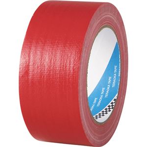 （まとめ） 寺岡製作所 布粘着テープ No.1535 50mm×25m 赤 No.1535-50アカ 1巻 【×10セット】
