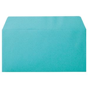 （まとめ） 寿堂 カラー横型封筒 110×220mm 127.9g／m2 テープのり付 〒枠なし フレッシュソーダ 10352 1パック（10枚） 【×15セット】