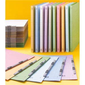 (まとめ) ライオン事務器 フラットファイル(環境) 樹脂押え具 A4タテ 150枚収容 背幅18mm 水 A-518KA4S 1セット(10冊) 【×5セット】 - 画像 (4)