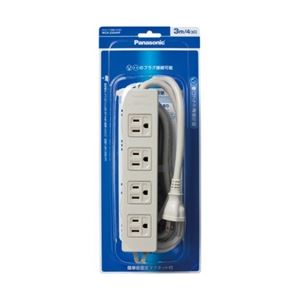 パナソニック(家電) OAタップ(接地15A形)(4コ口・グレー)(3mコード付)(マグネット付) WCH2334HP