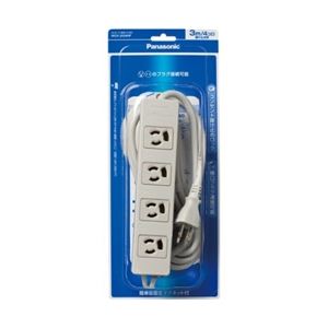 パナソニック(家電) OAタップ(接地15A抜け止め形)(4コ口・グレー)(3mコード付)(マグネット付) WCH2434HP