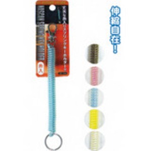 ナスカン付スプリングキーホルダー（糸入）色アソート 【12個セット】 22-124