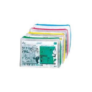 (業務用100セット) LIHITLAB クリアケース/書類入れ 【A4サイズ/マチ付き】 ビニール製 半透明 横型 F-277 グリーン(緑) - 画像 (3)