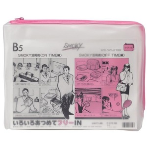 (業務用100セット) LIHITLAB クリアケース/書類入れ 【B5サイズ/マチ付き】 ビニール製 半透明 横型 F-272 桃