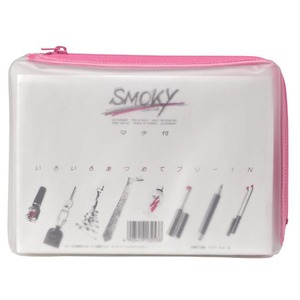 (業務用100セット) LIHITLAB クリアケース/書類入れ 【B6サイズ/マチ付き】 ビニール製 半透明 横型 F-271 桃