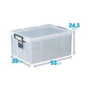 フタ付き収納ボックス/プラスチックケース 【幅39cm×高さ24.3cm】 クリアタイプ 『ROX ロックス』 日本製