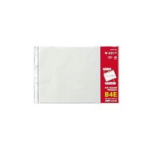 （まとめ） リヒトラブ PPクリヤーポケット（クリアポケット） B4ヨコ 2穴 台紙あり N-2017 1パック（10枚） 【×10セット】