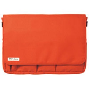 （まとめ） LIHIT LAB. キャリングポーチ A4 A-7577-4 オレンジ【×2セット】