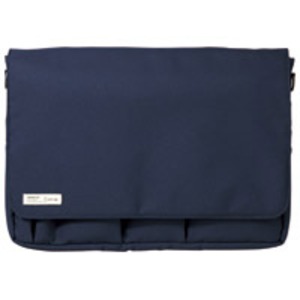 （まとめ） LIHIT LAB. キャリングポーチ A4 A-7577-11 ネイビー【×2セット】
