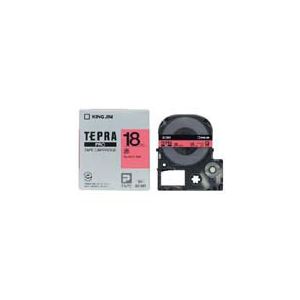 キングジム テプラPROテープ 赤に黒文字 18mm 5本