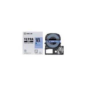 キングジム テプラPROテープ 青に黒文字 18mm 5本