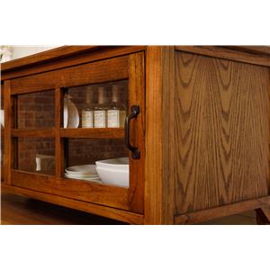 テレビ台 テレビボード 幅120cm 木製 脚付き 引き戸付き 強化ガラス ティンバー リビング ダイニング インテリア家具 - 画像 (4)