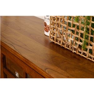 テレビ台 テレビボード 幅120cm 木製 脚付き 引き戸付き 強化ガラス ティンバー リビング ダイニング インテリア家具 - 画像 (5)