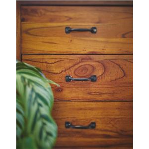 パソコンデスク ワークデスク 幅112cm 木製 引き出し収納付 アンティーク調 ティンバー リビング 子供部屋 勉強部屋 在宅ワーク【代引不可】 - 画像 (3)