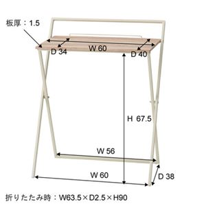 パソコンデスク ワークデスク 幅64cm ブラック スチールフレーム 木目調 フォールディングデスク リビング 在宅ワーク ゲーム - 画像 (4)