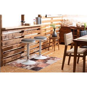 カウンターチェア ハイチェア 幅39cm ホワイト 昇降式 スチール 合皮 合成皮革 リビング ダイニング 店舗 飲食店 - 画像 (2)