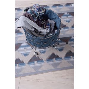 収納かご リビング収納 直径46cm グリーン 折りたたみ キャスター フォールディングバスケット ダイニング 店舗 ショップ - 画像 (5)