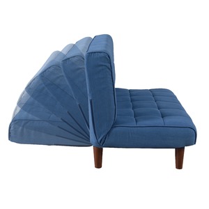 ローソファー リクライニングソファー 幅102cm 2人掛け レザー調 ブラック 42段階 リクライニング 合皮張地 リビング ダイニング【代引不可】 - 画像 (3)