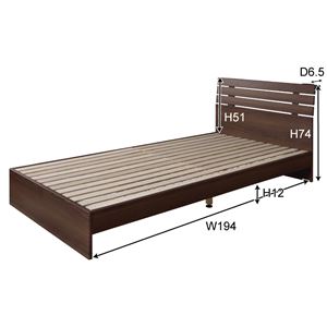 すのこベッド 幅100cm シングル ブラウン フレームのみ ヘッドボード 2口コンセント ベッドフレーム ベッドルーム 寝室【代引不可】 - 画像 (5)
