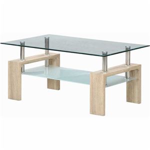 センターテーブル ローテーブル 幅100cm ホワイトオーク 強化ガラス製天板 スチールフレーム 収納棚付き フォーカス リビング【代引不可】