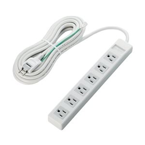 エレコム RoHS指令 3ピン対応タップ／6個口／マグネット付／5.0m／ホワイト T-T02-3650WH/RS