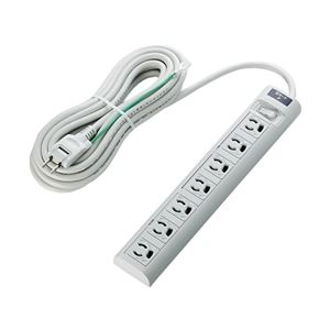 エレコム RoHS指令3ピン対応タップ／7個口／マグネット付／雷ガード／スイッチ連動／5.0m／グレー T-T05-3750LG/RS