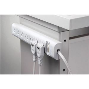 エレコム OAタップ/2P/7個口/マグネット/抜け止め/スイッチ/5.0m T-Y3A-2750WH - 画像 (3)