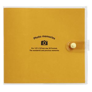 (まとめ) カバーポケットアルバム 溶着式/ましかく127判・1段ポケット台紙 オレンジ アカ-PV127-201-1【×10セット】