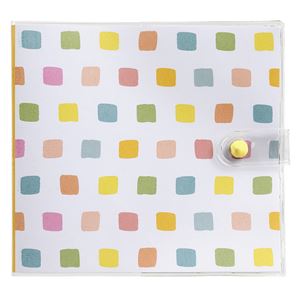 (まとめ) カバーポケットアルバム 溶着式/ましかく127判・1段ポケット台紙 水彩スクエア アカ-PV127-201-2【×10セット】