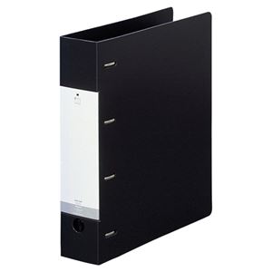 (まとめ) リヒトラブ リクエスト D型リングファイル A4タテ 4穴 500枚収容 背幅64mm 黒 G1280-24 1冊 【×10セット】
