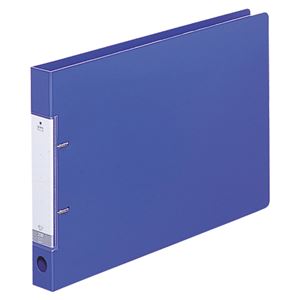 (まとめ) リヒトラブ リクエスト D型リングファイル B4ヨコ 2穴 230枚収容 背幅34mm 青 G2227-8 1冊 【×10セット】