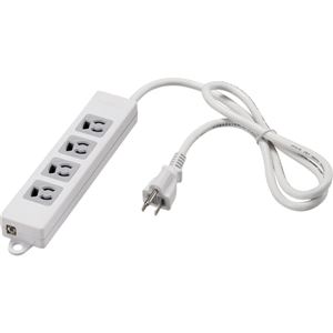 バッファロー(サプライ) 3ピン式電源タップ 4個口 3m ホワイト 変換アダプター付 BTML3430WH