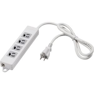 バッファロー(サプライ) 3ピン式電源タップ 4個口 5m ホワイト 変換アダプター付 BTML3450WH