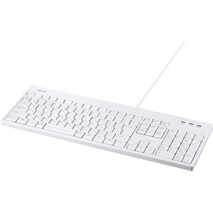 バッファロー(サプライ) USB接続 有線フルキーボード 丸洗い対応 ホワイト BSKBU310WHZ