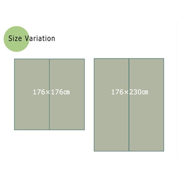 い草 ラグマット/絨毯 【カジュアル ボーダー 約176×176cm】 防滑加工 抗菌防臭 調湿機能 〔リビング ダイニング〕【代引不可】 - 画像 (4)