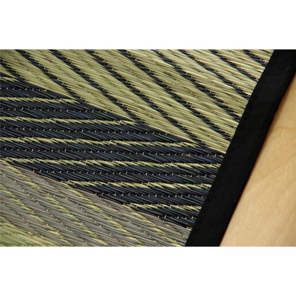 い草 ラグマット/絨毯 【カジュアル ボーダー 約176×176cm】 防滑加工 抗菌防臭 調湿機能 〔リビング ダイニング〕【代引不可】 - 画像 (5)