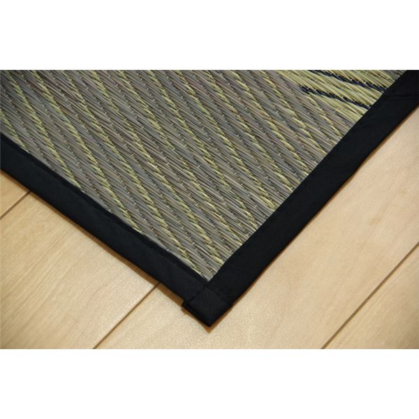 い草 ラグマット/絨毯 【カジュアル ボーダー 約176×176cm】 防滑加工 抗菌防臭 調湿機能 〔リビング ダイニング〕【代引不可】 - 画像 (6)