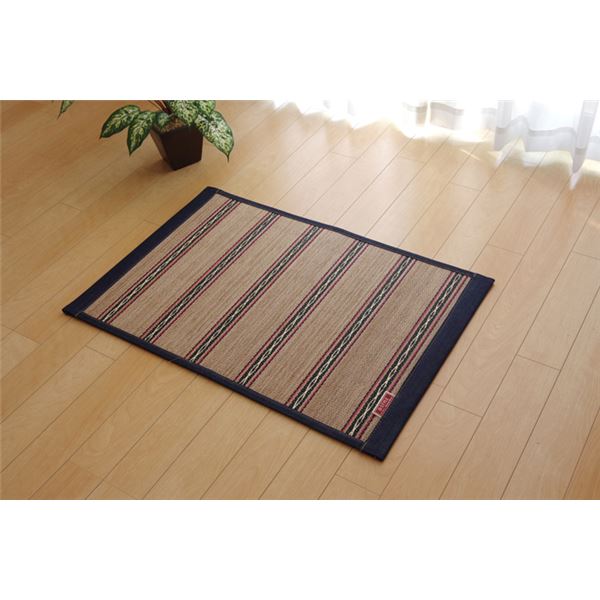 竹ラグ/ラグマット 【デニム カジュアル 約60×90cm】 中材:ウレタン 不織布 クッション性 〔リビング ダイニング〕【代引不可】