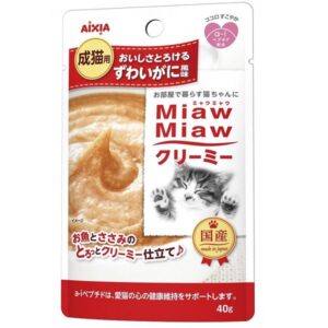 〔まとめ〕 キャットフード ペットフード アイシア MiawMiaw クリーミーパウチずわい 40g 48セット 日本製 猫用品 ペット用品【代引不可】
