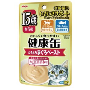 〔まとめ〕 キャットフード ペットフード アイシア 15歳からの健康缶パウチ まぐろペースト 40g 48セット 猫用品 ペット用品【代引不可】