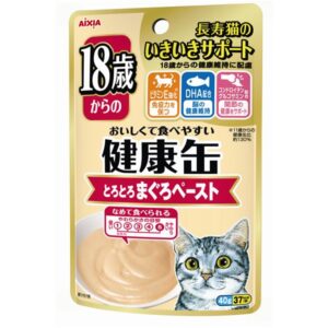 〔まとめ〕 キャットフード ペットフード アイシア 18歳からの健康缶パウチ まぐろペースト 40g 48セット 猫用品 ペット用品【代引不可】