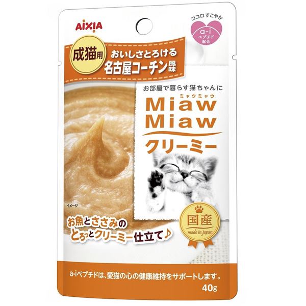 〔まとめ〕 キャットフード ペットフード アイシア MMクリーミー 名古屋コーチン風味 40g 48セット 日本製 猫用品 ペット用品【代引不可】