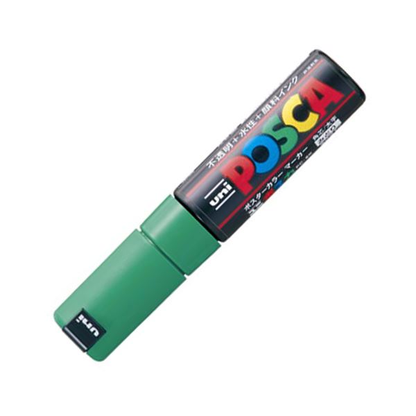 (まとめ) 三菱鉛筆 水性マーカー ポスカ 太字角芯 緑 PC8K.6 1本 【×20セット】