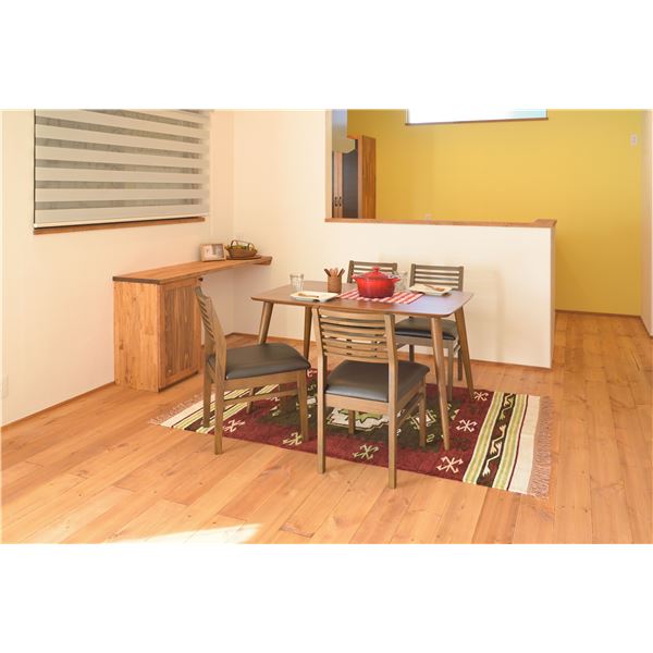 パーソナルチェア リビングチェア 幅44cm ブラウン 木製 合皮 合成皮革 トムテ リビング ダイニング インテリア家具 - 画像 (2)