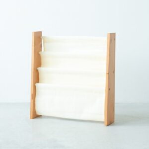 【8個セット】キャンバスマガジンラック(ワイド/幅広3段)  木製/木目/布製/北欧風/本立て/ディスプレイラック/本棚/収納/業務用/NK-812 ブラウン